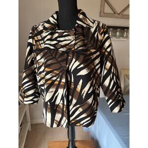 Scott Taylor silk linen blend blazer with zebra print